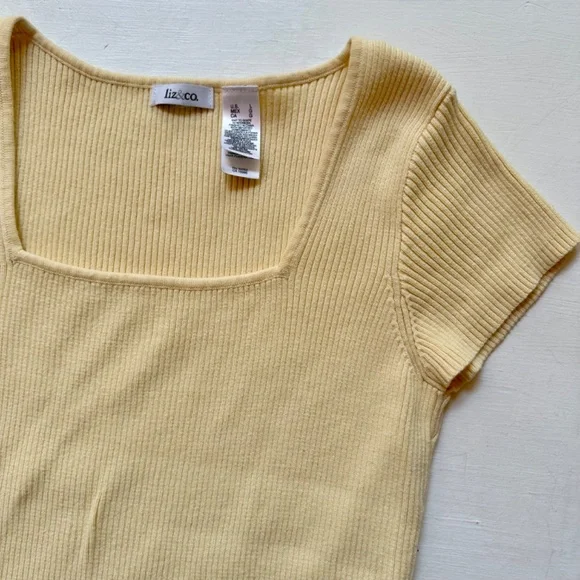 Vintage Butter Yellow Ribbed Top - Picture 2 of 6